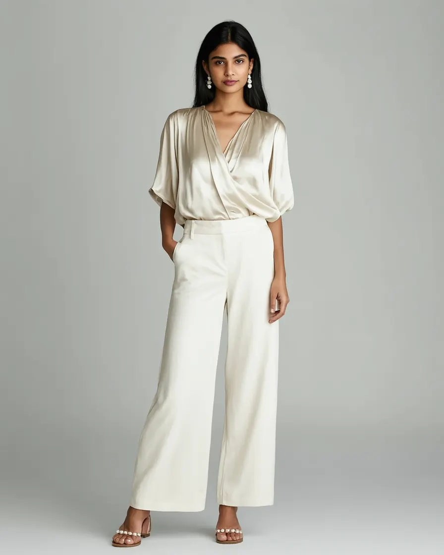 Silk Shell Top in Pearl