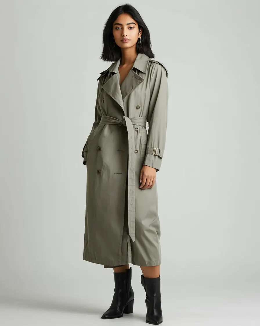 Classic Trench Coat in Stone